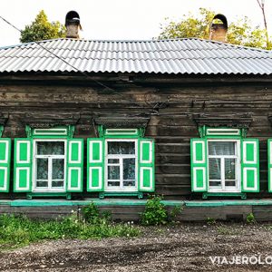 Ventanas de madera en irkutsk rusia