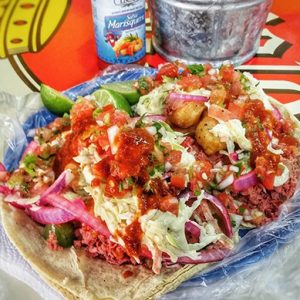 Quesadillas y tacos mexicanos - TACO DE PESCADO EN MÉXIC - TACOS DE MARLIN EN CDMX - EL PESCADITO CONDESA - ALIMENTOS Y BEBIDAS